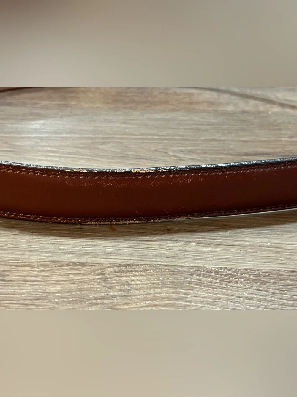 Italian Full Grain Leather Belt Solid Brass Hardware Size 38 / 95 Made in Italy